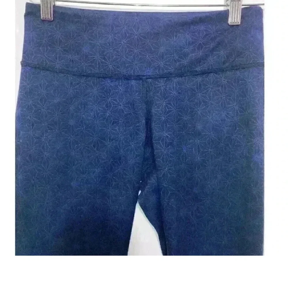 Lululemon‎ Wunder Under Crop II Full-On Luon Exploded Sashico Inkwell Blue Sz 6